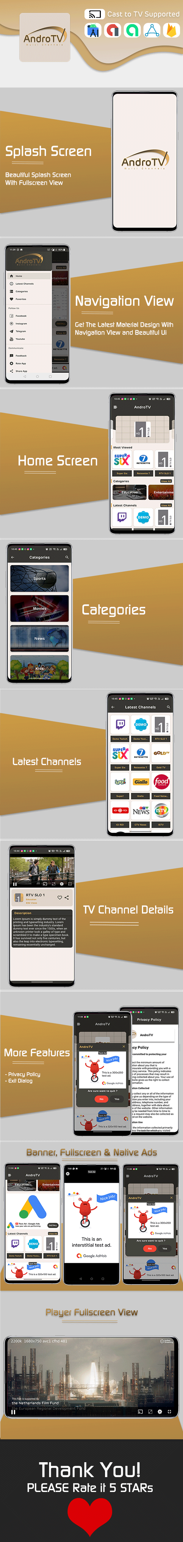 AndroTV - Android Multiple TV Channels App (Live Streaming) - 1