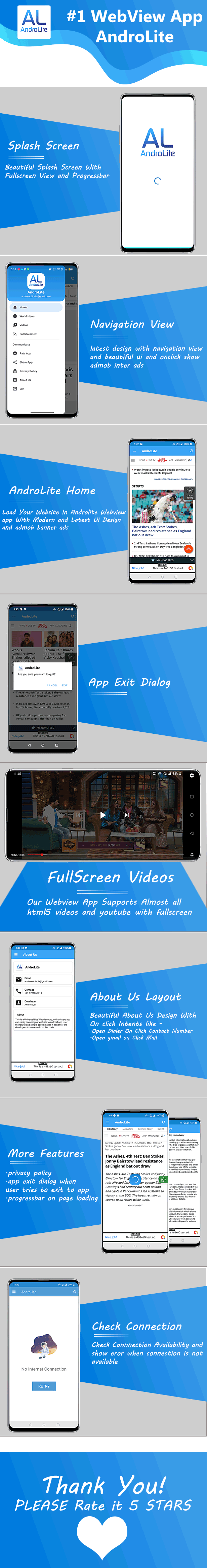 AndroLite - Easy Configurable Android WebView App Template - 1