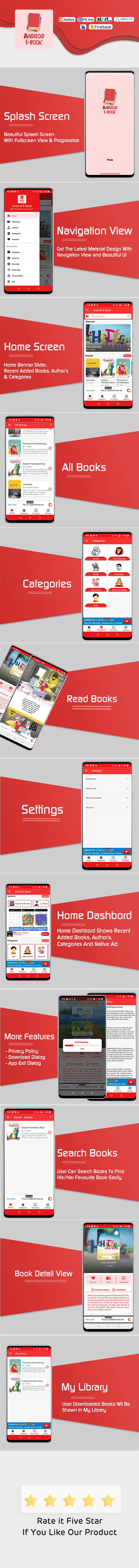 Android EBook App (Books App, PDF, Read Books Online, Download Books)